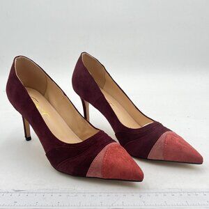 FOWT Women Kitten Heels Pumps High Heel Pointed Toe Pump Slip-on Rainbow Shoes f